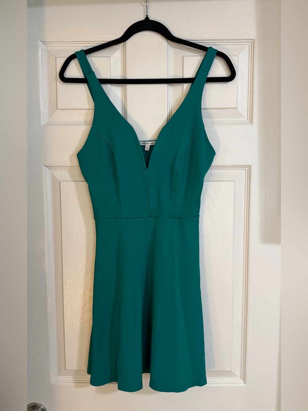 Plunge Neckline Skater Dress